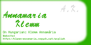 annamaria klemm business card