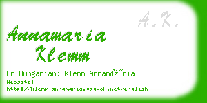 annamaria klemm business card